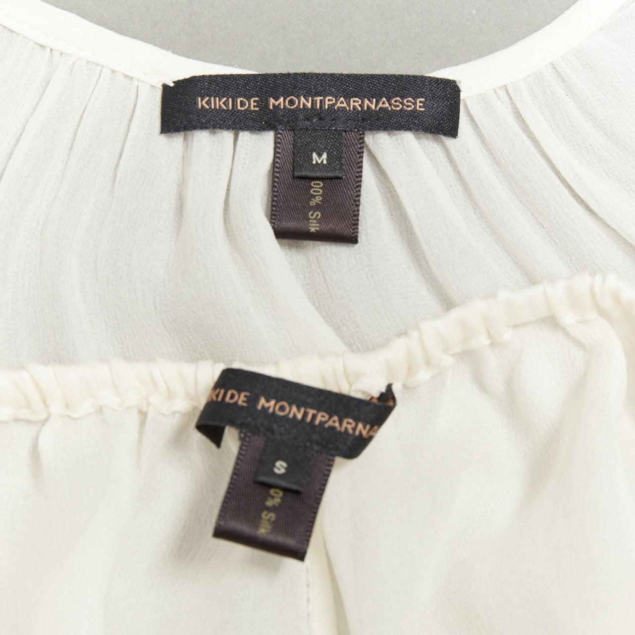 KIKI DE MONTPARNASSE Babydoll aus 100 % Seide Schleife vorne gestuftes Nachtwäsche-Set M im Angebot 6