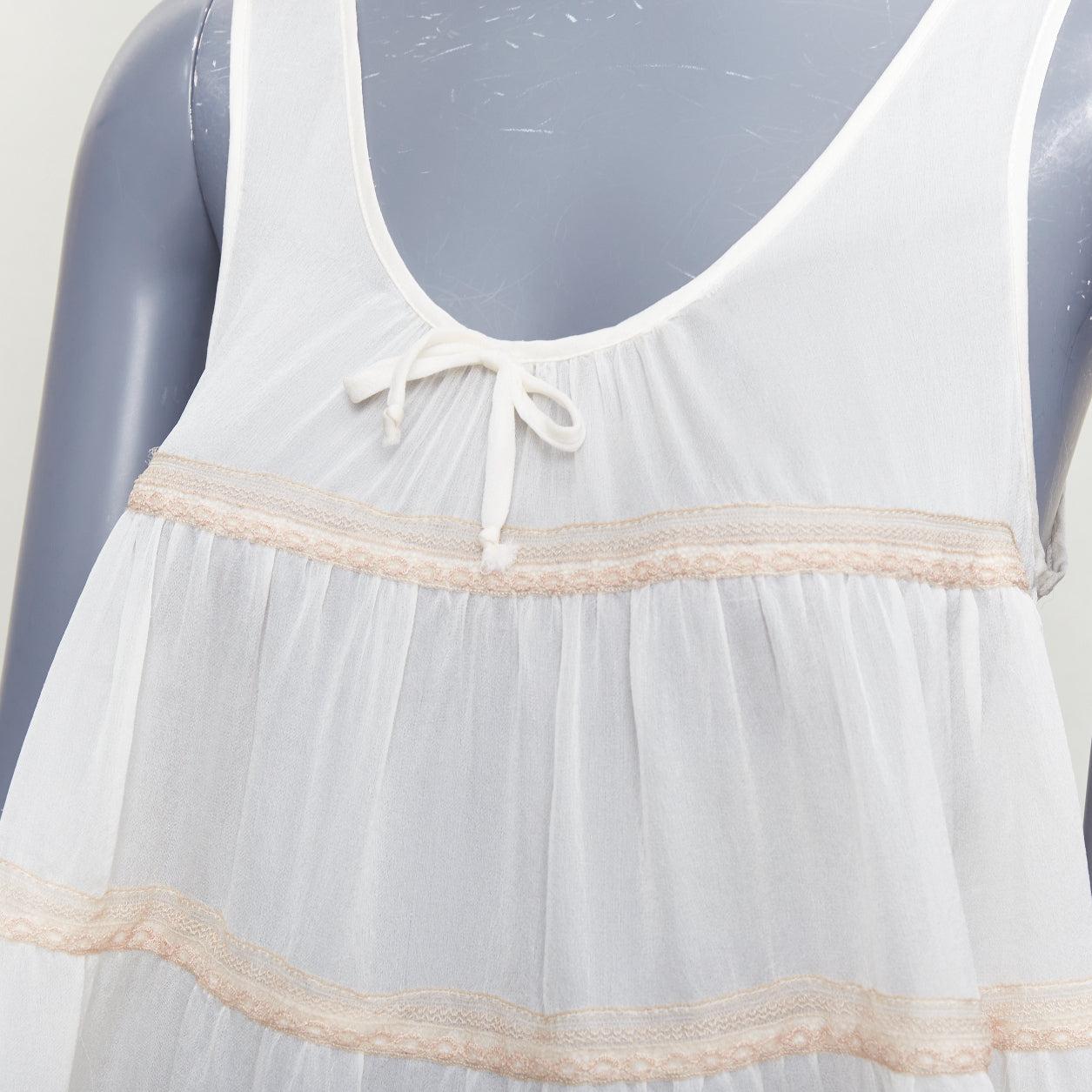 KIKI DE MONTPARNASSE 100% Seide cremefarbenes Babydoll mit Schleife vorne gestaffeltes Nachtwäsche-Set M
Referenz: NKLL/A00510
Marke: Kiki de Montparnasse
MATERIAL: Seide
Farbe: Creme
Muster: Spitze
Verschluss: Slip On
Hergestellt in: Vereinigte