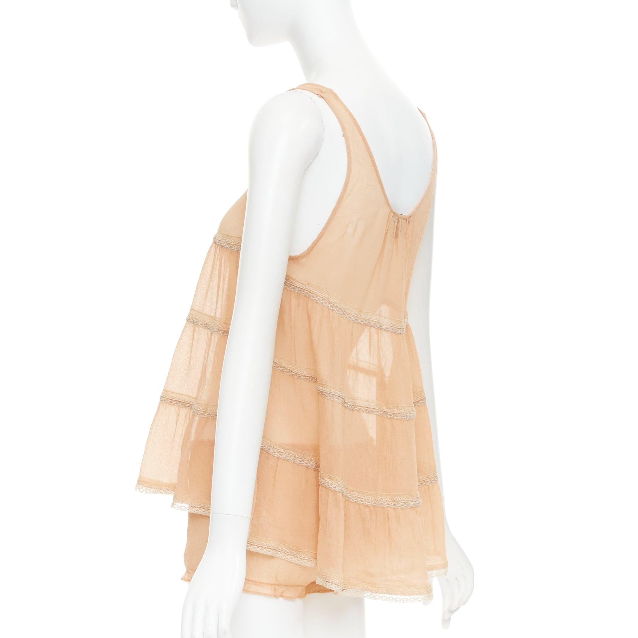 KIKI DE MONTPARNASSE 100% silk chain print babydoll nightwear cami panties set S For Sale 1
