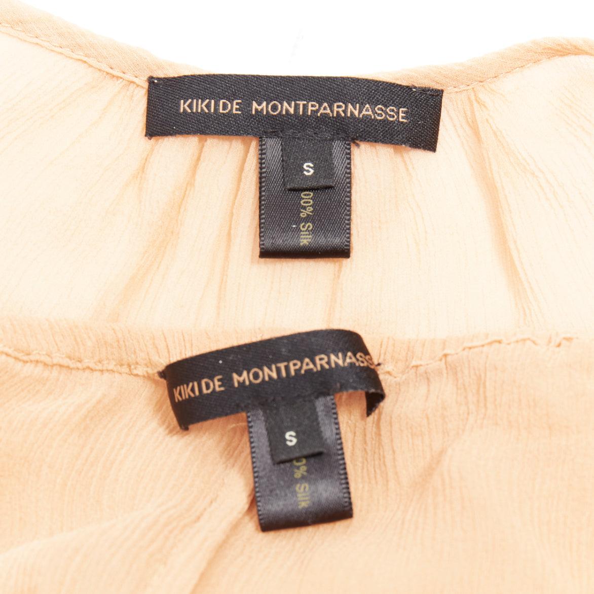 KIKI DE MONTPARNASSE 100% silk chain print babydoll nightwear cami panties set S For Sale 5