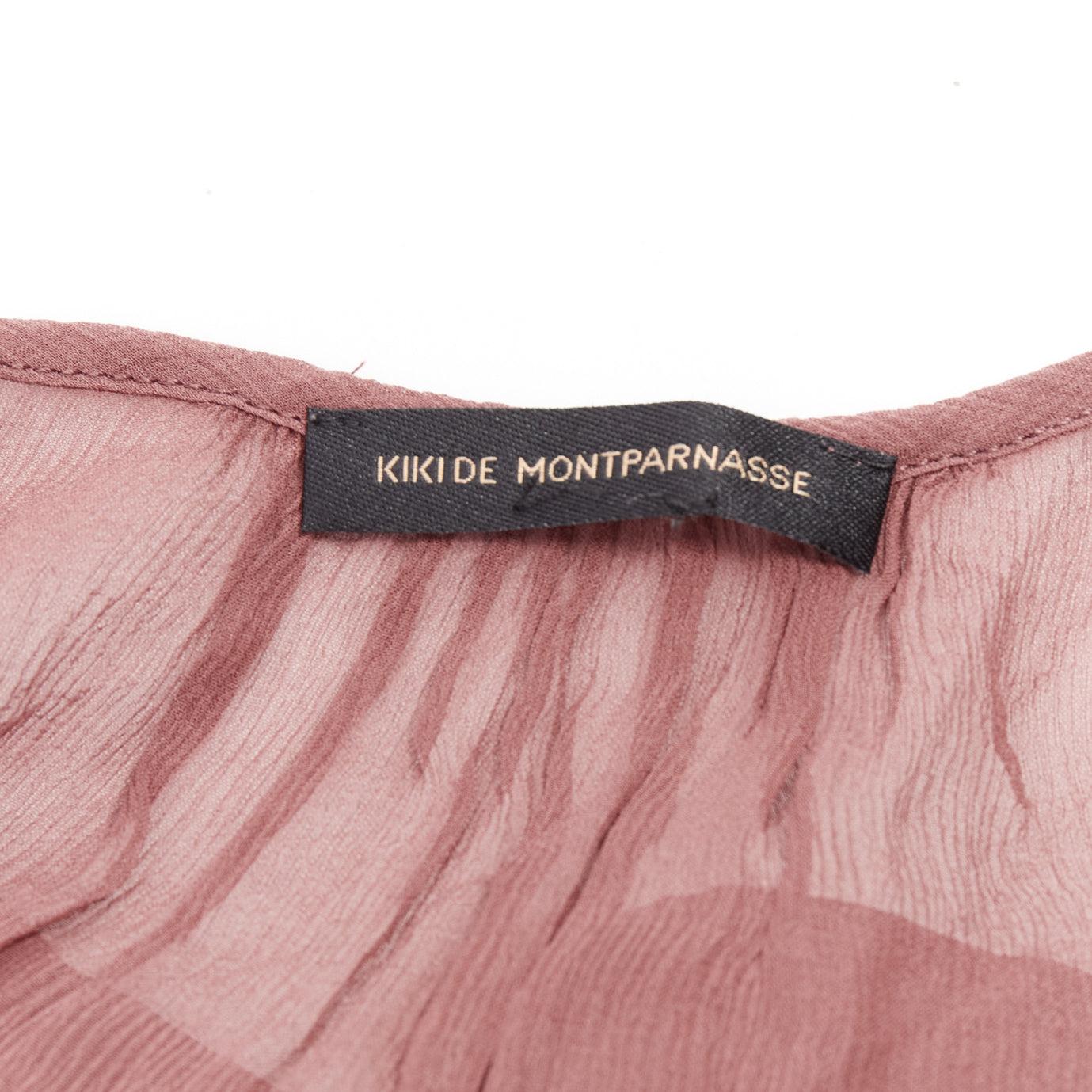 KIKI DE MONTPARNASSE pink 100% silk babydoll bloomer nightwear cami shorts set For Sale 6