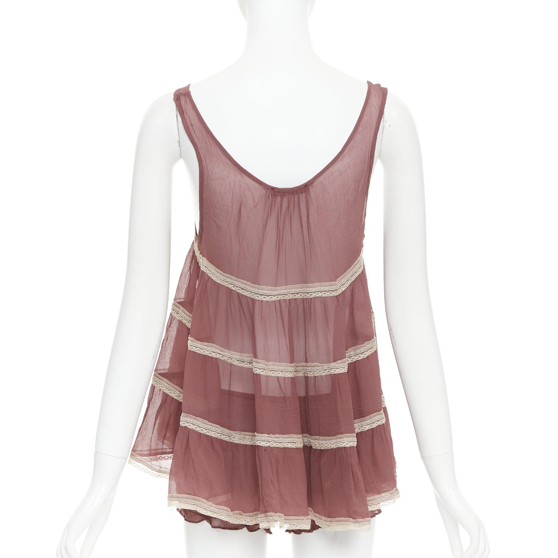 Women's KIKI DE MONTPARNASSE pink 100% silk babydoll bloomer nightwear cami shorts set For Sale