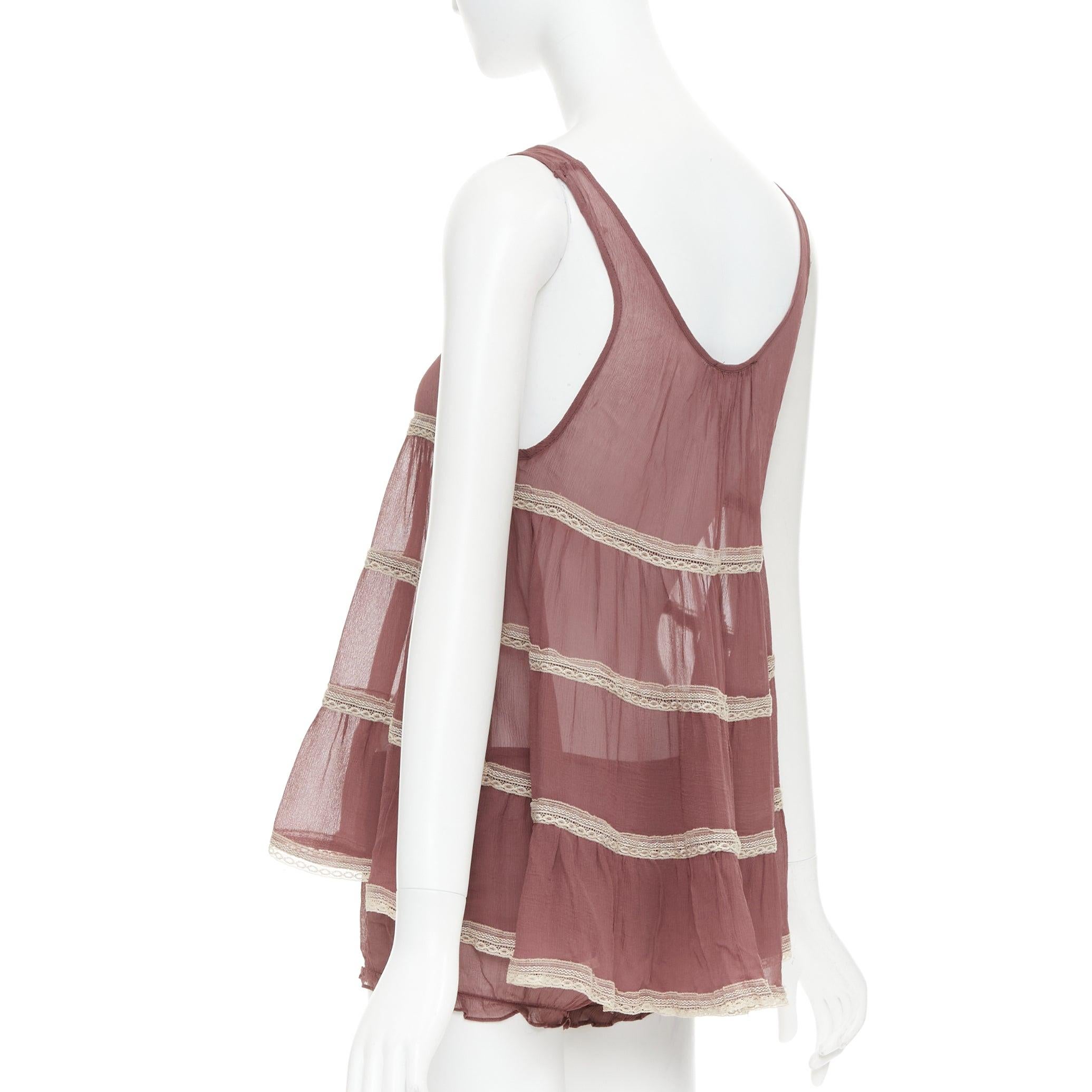 KIKI DE MONTPARNASSE pink 100% silk babydoll bloomer nightwear cami shorts set For Sale 1