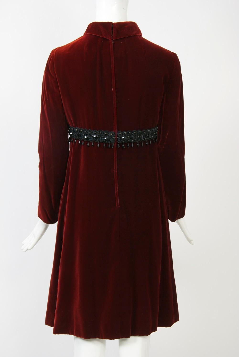Black Kiki Hart Burgundy Velvet Dress For Sale