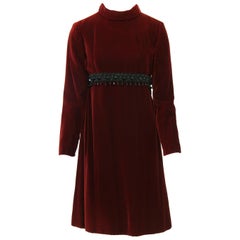 Vintage Kiki Hart Burgundy Velvet Dress