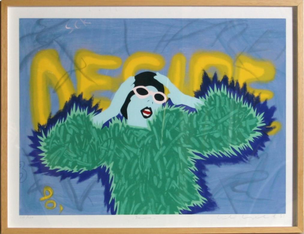 „Desire“, signierter Pop-Art-Siebdruck von Kiki Kogelnik