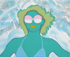 „Green Lady“, signierter Pop-Art-Siebdruck von Kiki Kogelnik