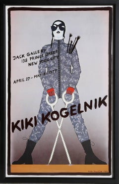 Jack Gallery 1977, affiche pop art encadrée de Kiki Kogelnik