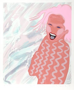 Vintage Pink Swim, Pop Art Serigraph by Kiki Kogelnik