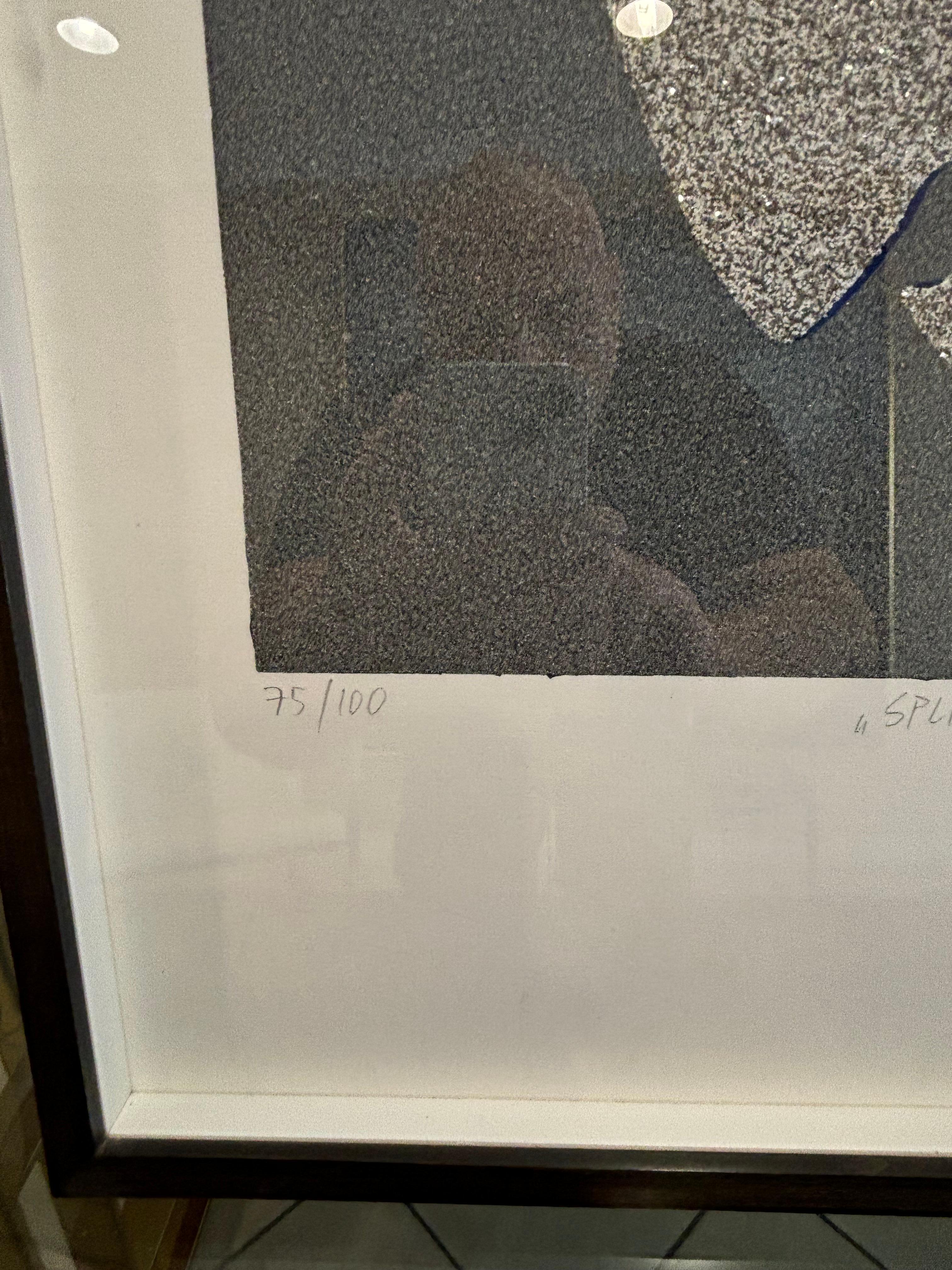 Austrian Kiki Kogelnik Screenprint with glass  dust 