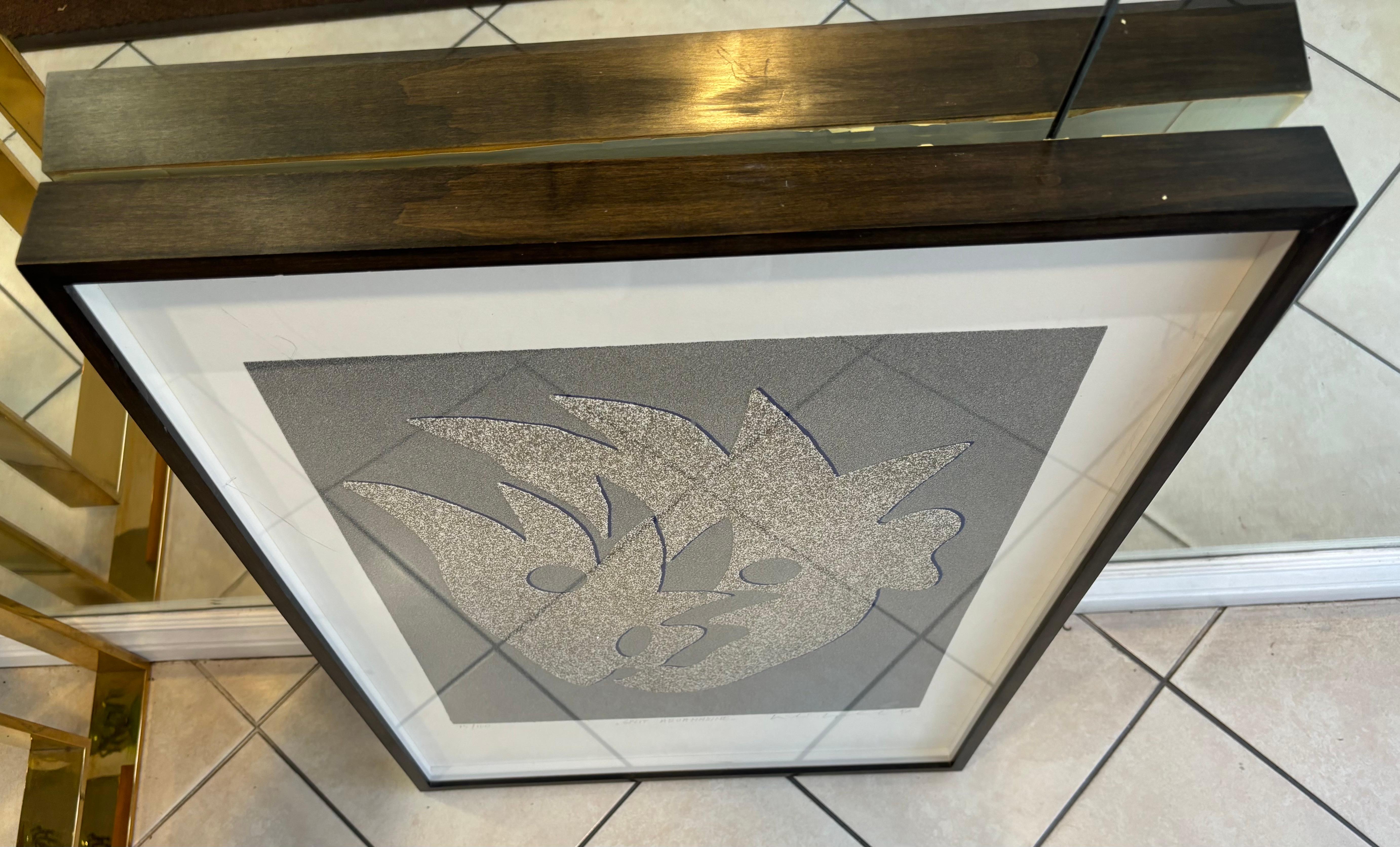 Paper Kiki Kogelnik Screenprint with glass  dust 