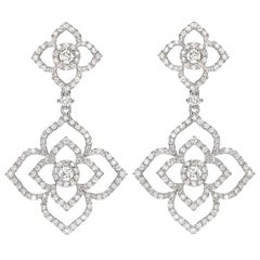 Kiki McDonough 18 Carat White Gold Diamond Drop Earrings