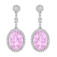 Kiki McDonough 18 Carat White Gold Kunzite Earrings