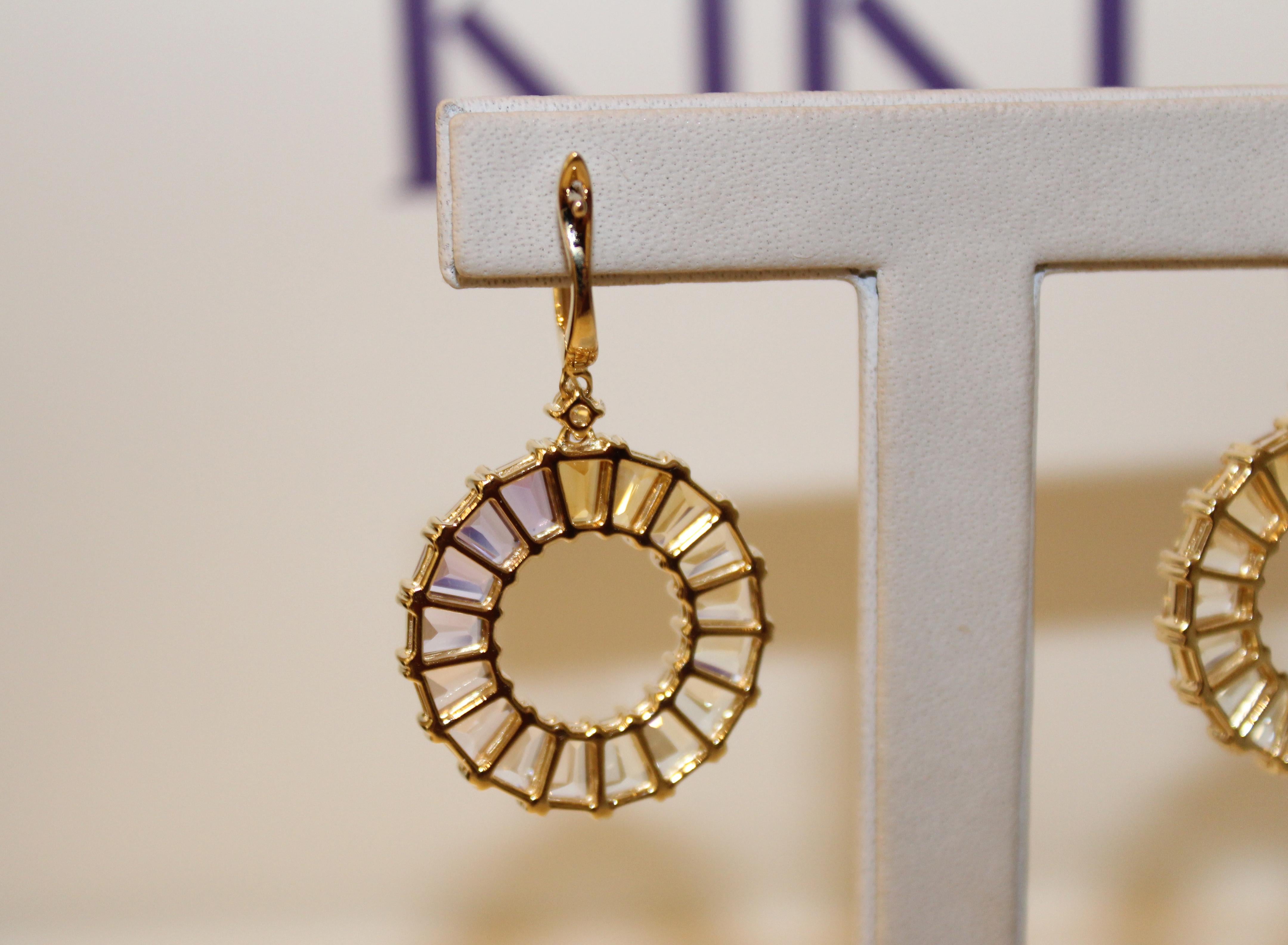 Modern Kiki McDonough 18 Carat Yellow Gold Multi-Stone Earrings For Sale