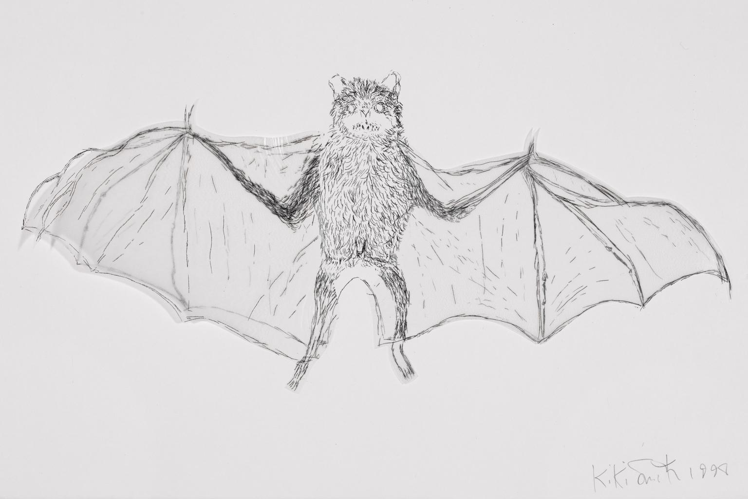 Kiki Smith Collage/Lithographie Verschiedene fliegende Kreationen „bat“ Signiert datiert im Angebot 5