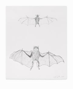 Kiki Smith Collage/Lithograph Various Flying Creatures "bat" Signed Dated
