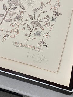 Kiki Smith "Sampler" Typographie originale avec ajouts d'encre et de feuille c.2007