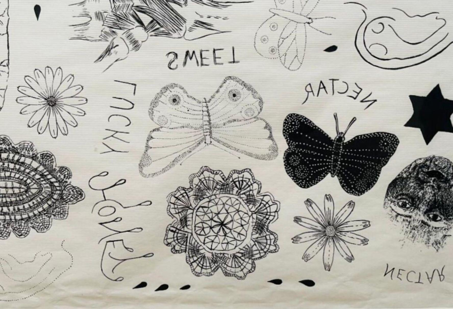Kiki Smith, Tattoo Print, silkscreen and ink transfer on wove paper, S/N, Framed en venta 3