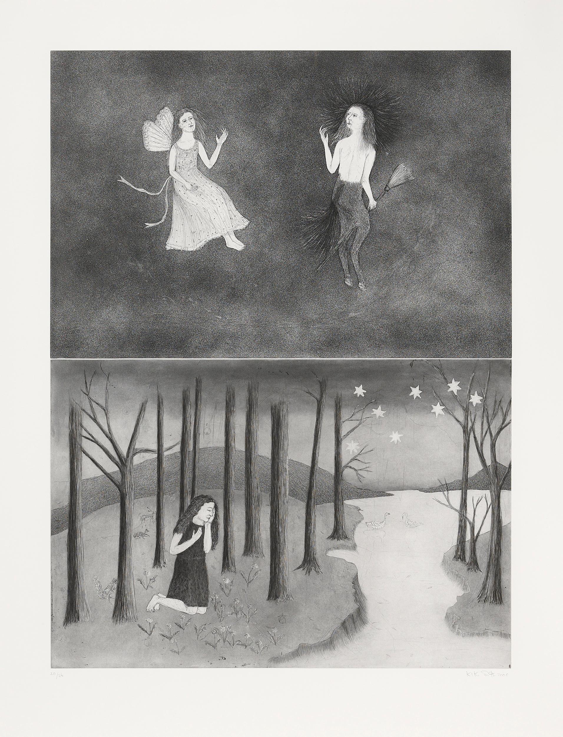 Trinity Heaven Earth Feminism Female Fairy Tales Gender Contemporary Landscape - Print by Kiki Smith