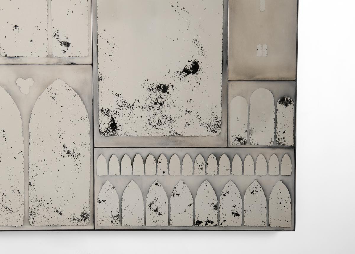 Silvered Kiko Lopez, Arches I, Composite Wall Mirror, France, 2018 For Sale