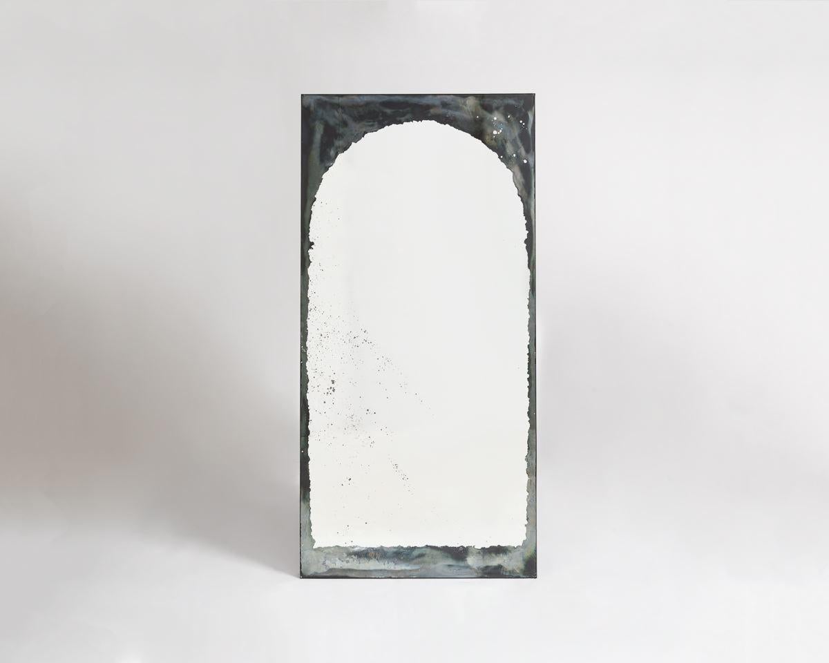 Kiko Lopez is one of the few artisans working today in the traditional craft of hand-silvering. The Arches series of mirrors exhibits his mastery of the near-forgotten practice, as well as Lopez’s dedication to employing these age old methods to