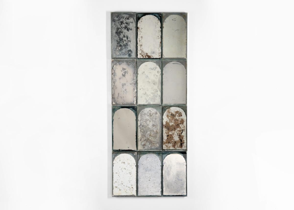 Silvered Kiko Lopez, Brunelleschi Arches, Contemporary Eglomisé Mirror, France, 2013 For Sale