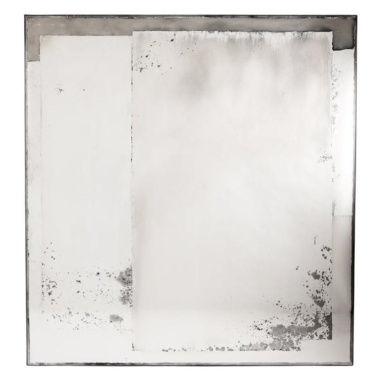 Kiko Lopez, miroir mural contemporain argenté à la main, France, 2022