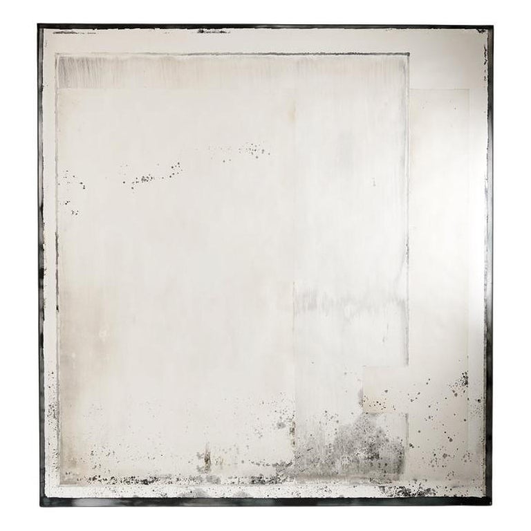 Kiko Lopez, miroir mural contemporain argenté à la main, France, 2022