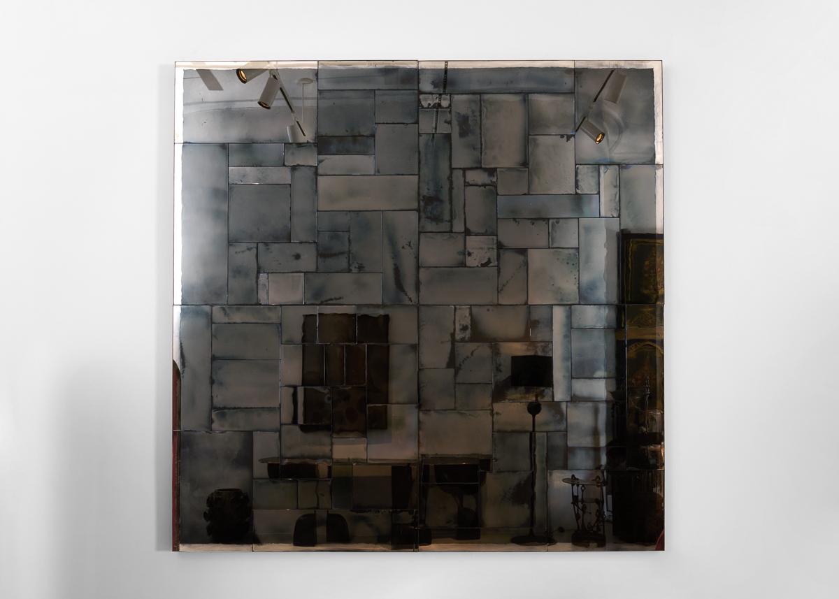 XXIe siècle et contemporain Kiko Lopez, Les 100, miroir mural argenté à la main, France, 2019 en vente