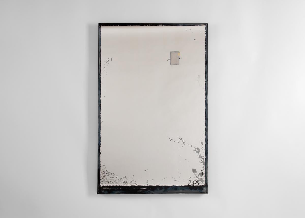 Silvered Kiko Lopez, Monolith Series #6, Hand-silvered Wall Mirror, France, 2021 For Sale
