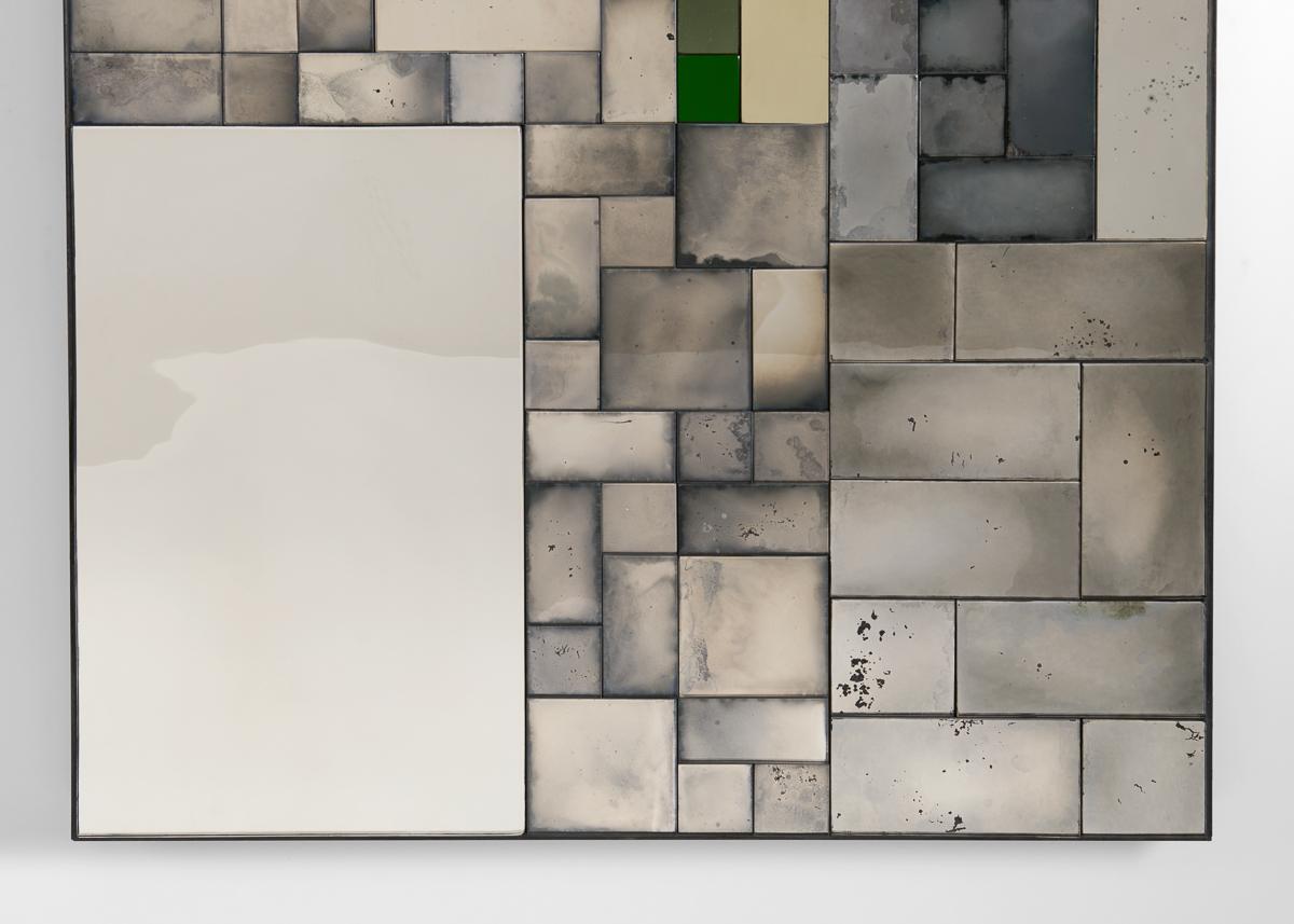 Steel Kiko Lopez, Mosaic, Contemporary Tiled Silvered Wall Mirror, France, 2023 For Sale