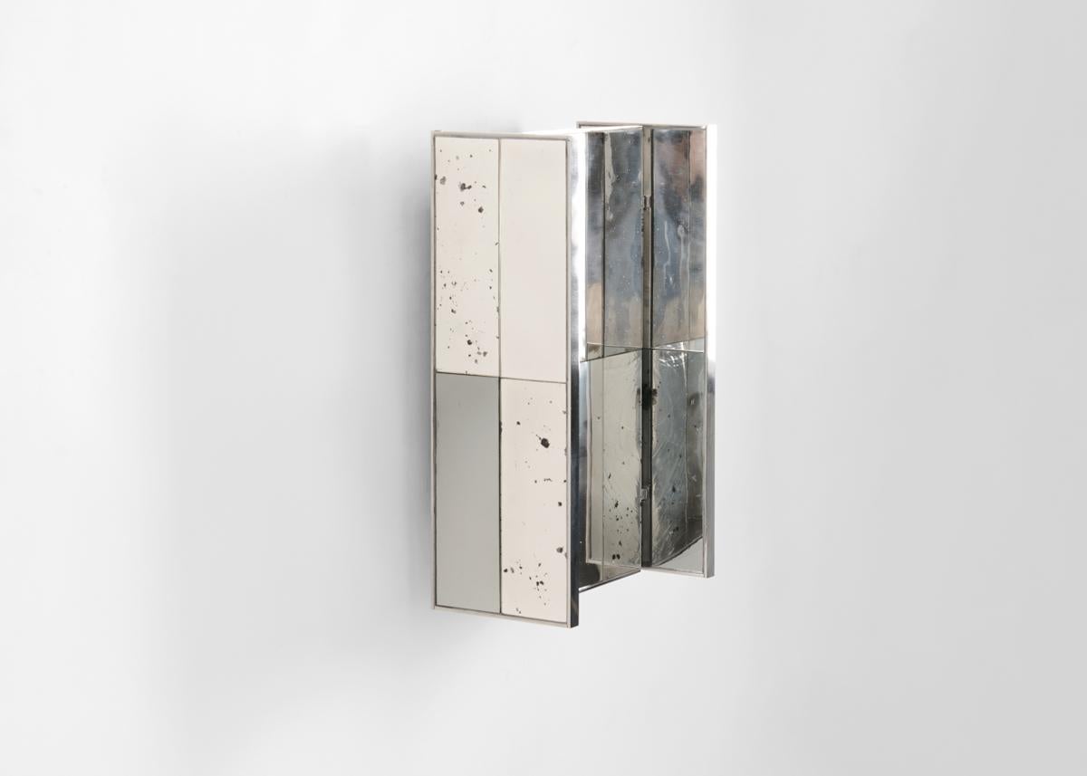 French Kiko Lopez, Pair of Rectangular Mirrored Sconces, France, 2022 For Sale