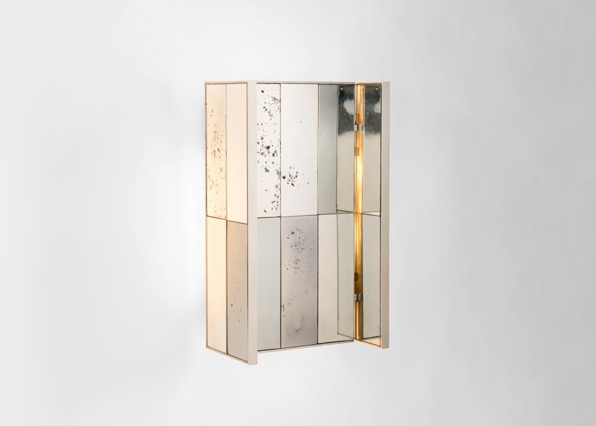 Acier Kiko Lopez, Paire d'appliques rectangulaires à miroir, France, 2022 en vente