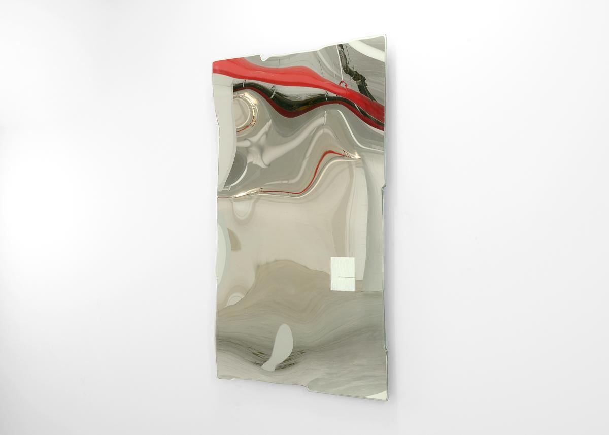 Kiko Lopez, Métal doux, miroir mural argenté à la main, France, 2024. Excellent état - En vente à New York, NY