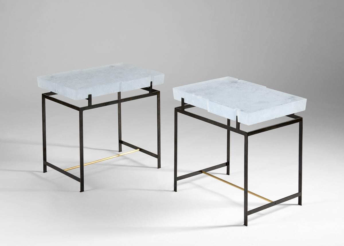 Kiko Lopez, Zigzag Contemporary Beistelltisch, Kristall & Stahl, Frankreich, 2023 (21. Jahrhundert und zeitgenössisch) im Angebot