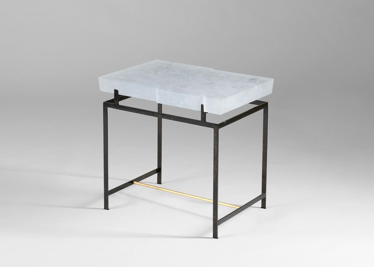 Kiko Lopez, Zigzag Contemporary Beistelltisch, Kristall & Stahl, Frankreich, 2023 im Angebot 1