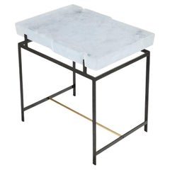 Kiko Lopez, Zigzag Contemporary Side Table, Crystal & Steel, France, 2023