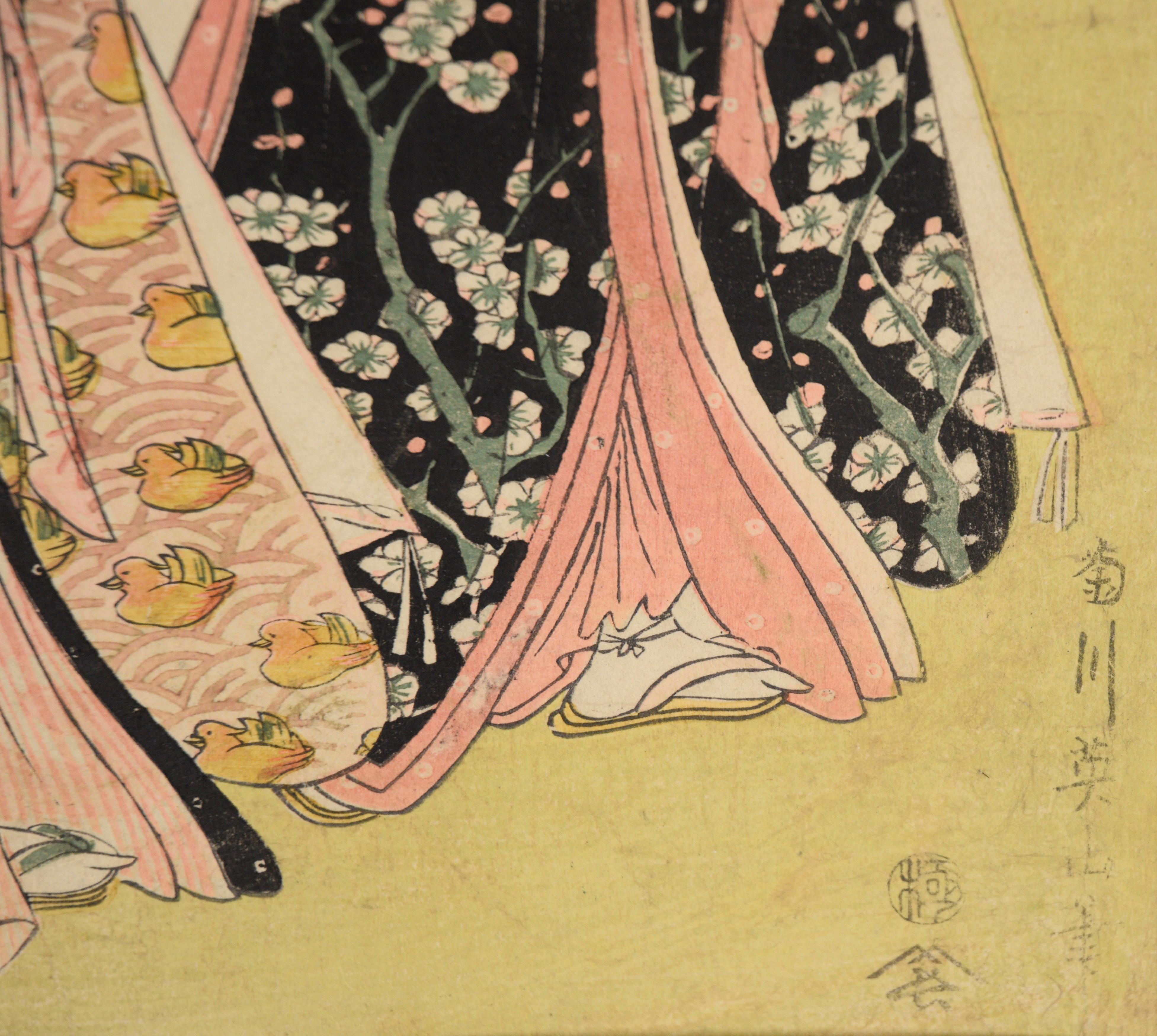 Narihira's Journey to the East - Japanese Woodblock on Paper by Kikugawa Eizan For Sale 8