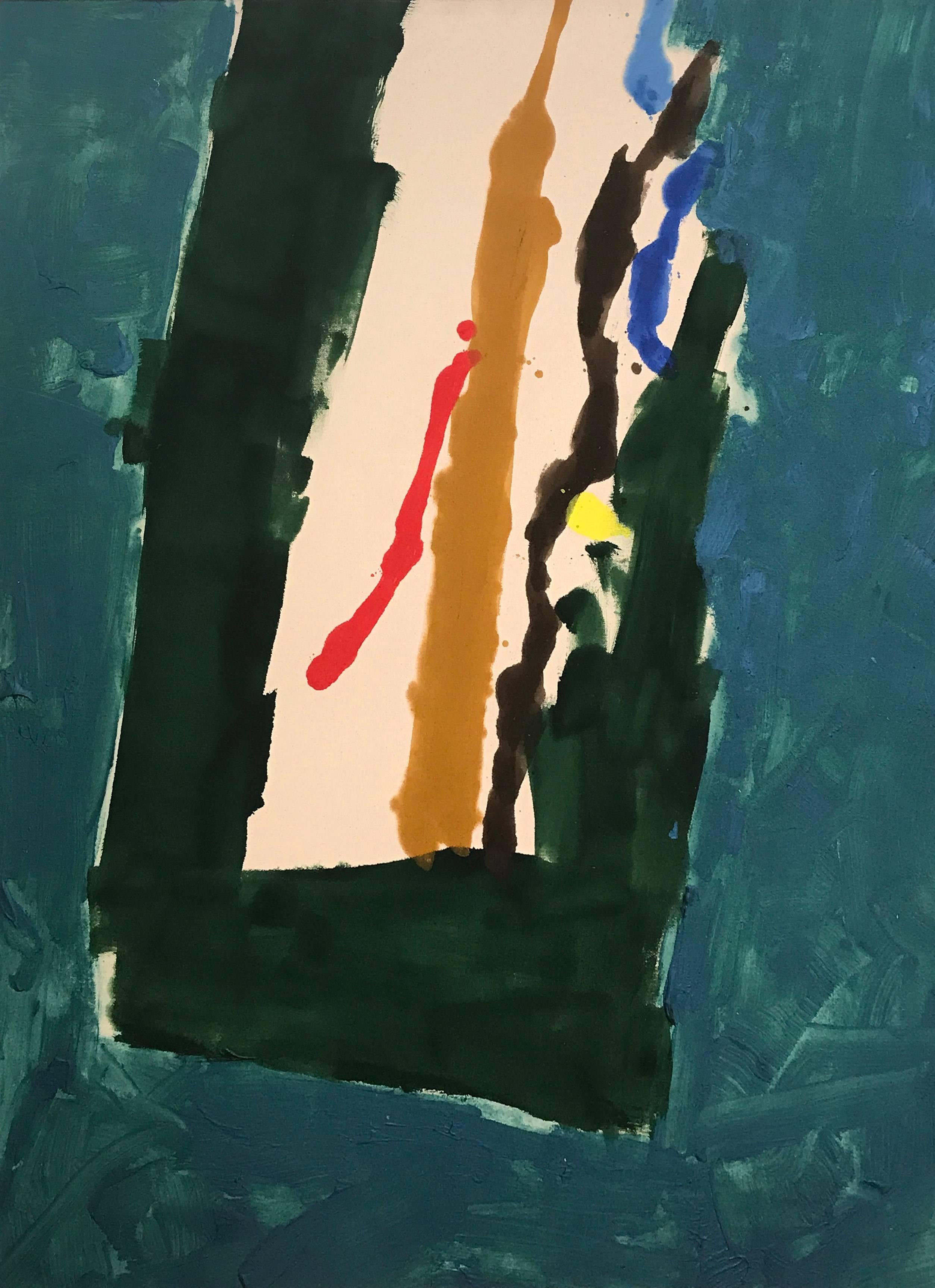 Kikuo Saito Abstract Painting - Blue Trail