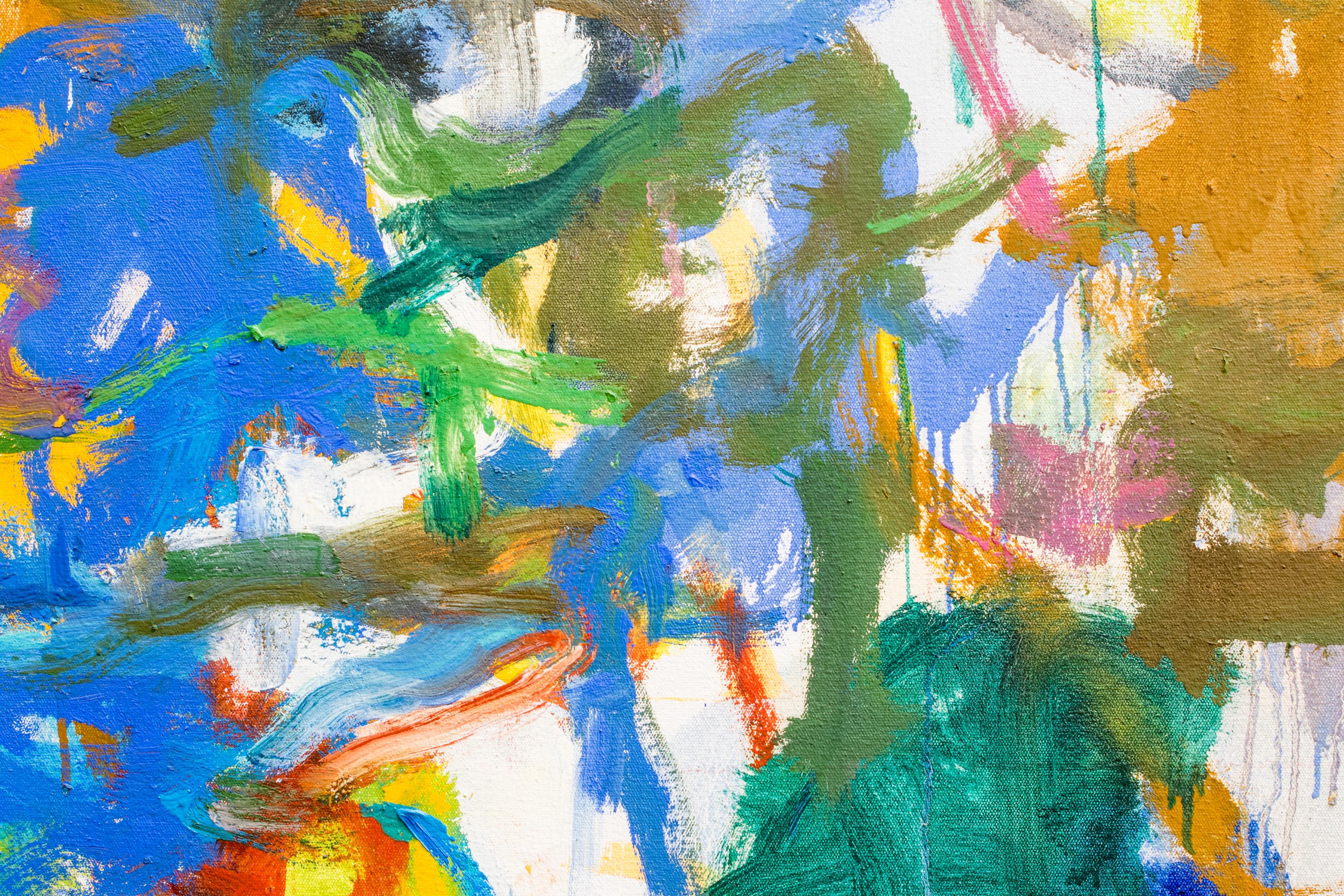 Treno blu - Painting Color-Field di Kikuo Saito