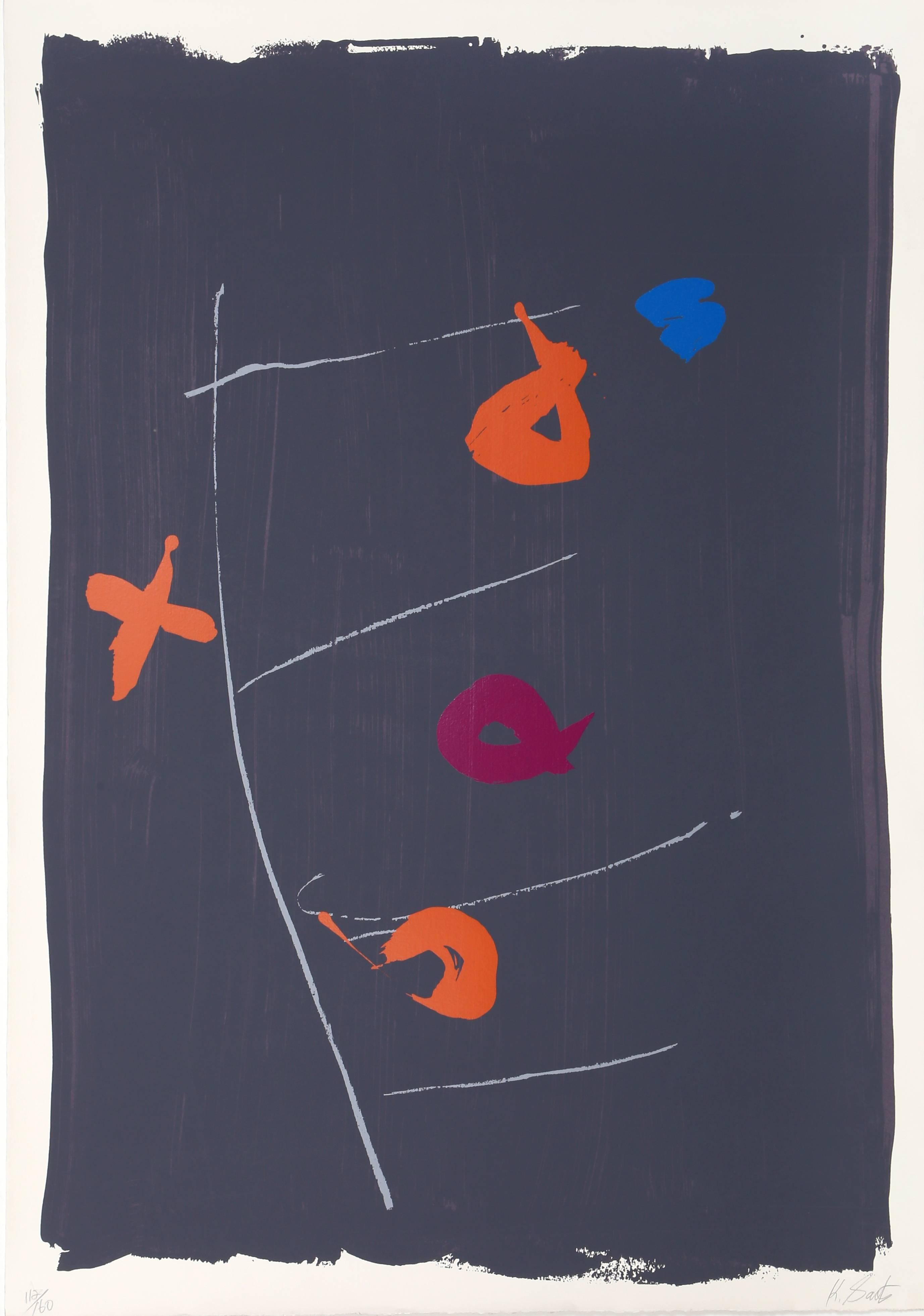 Beggar's Ladder, Large Abstract Silkscreen by Kikuo Saito