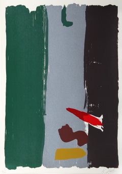 Onion Train, Large Abstract Silkscreen by Kikuo Saito