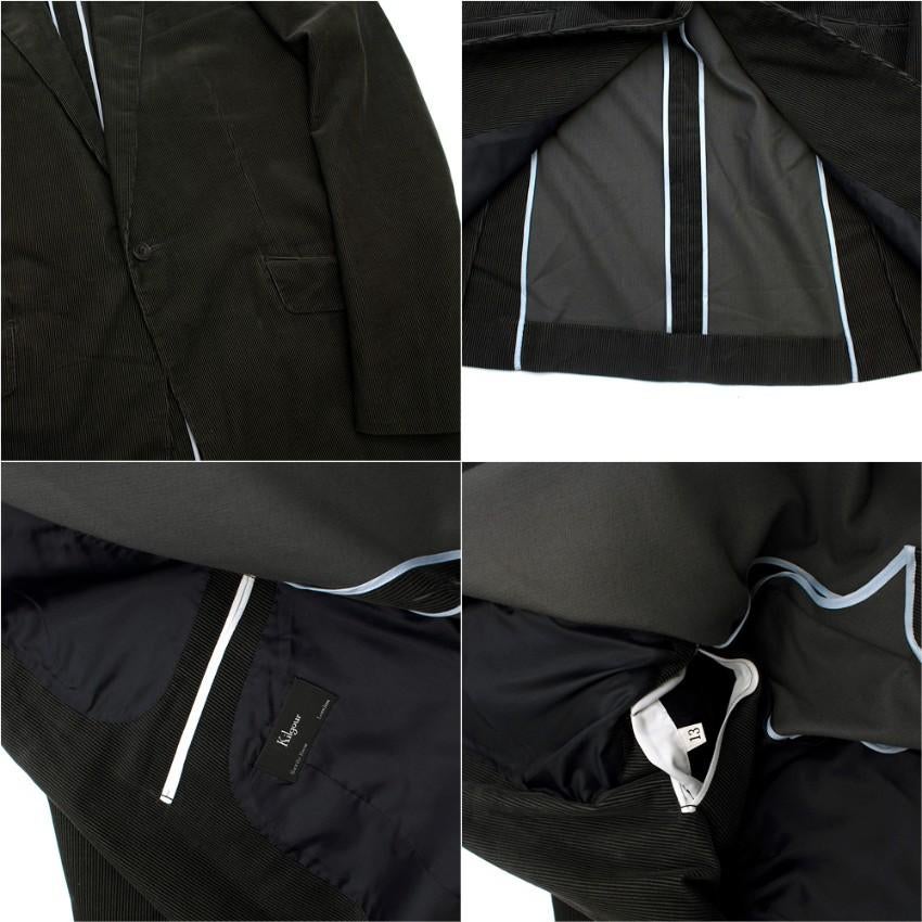 Men's Kilgour Savile Row Grey Corduroy Bespoke Suit  Size M EU Jacket 38, Trousers 34