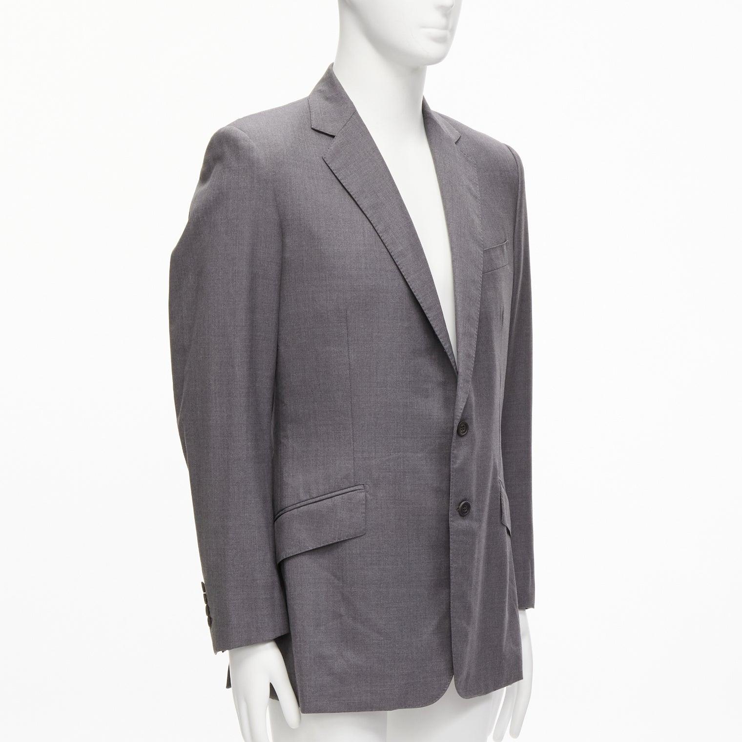 Gray KILGOUR Saville Row grey virgin wool pink lining blazer jacket UK38 M For Sale