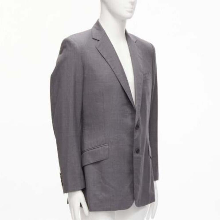 KILGOUR Saville Row Grauer Blazer aus Schurwolle mit rosa Innenfutter UK38 M im Zustand „Hervorragend“ im Angebot in Hong Kong, NT