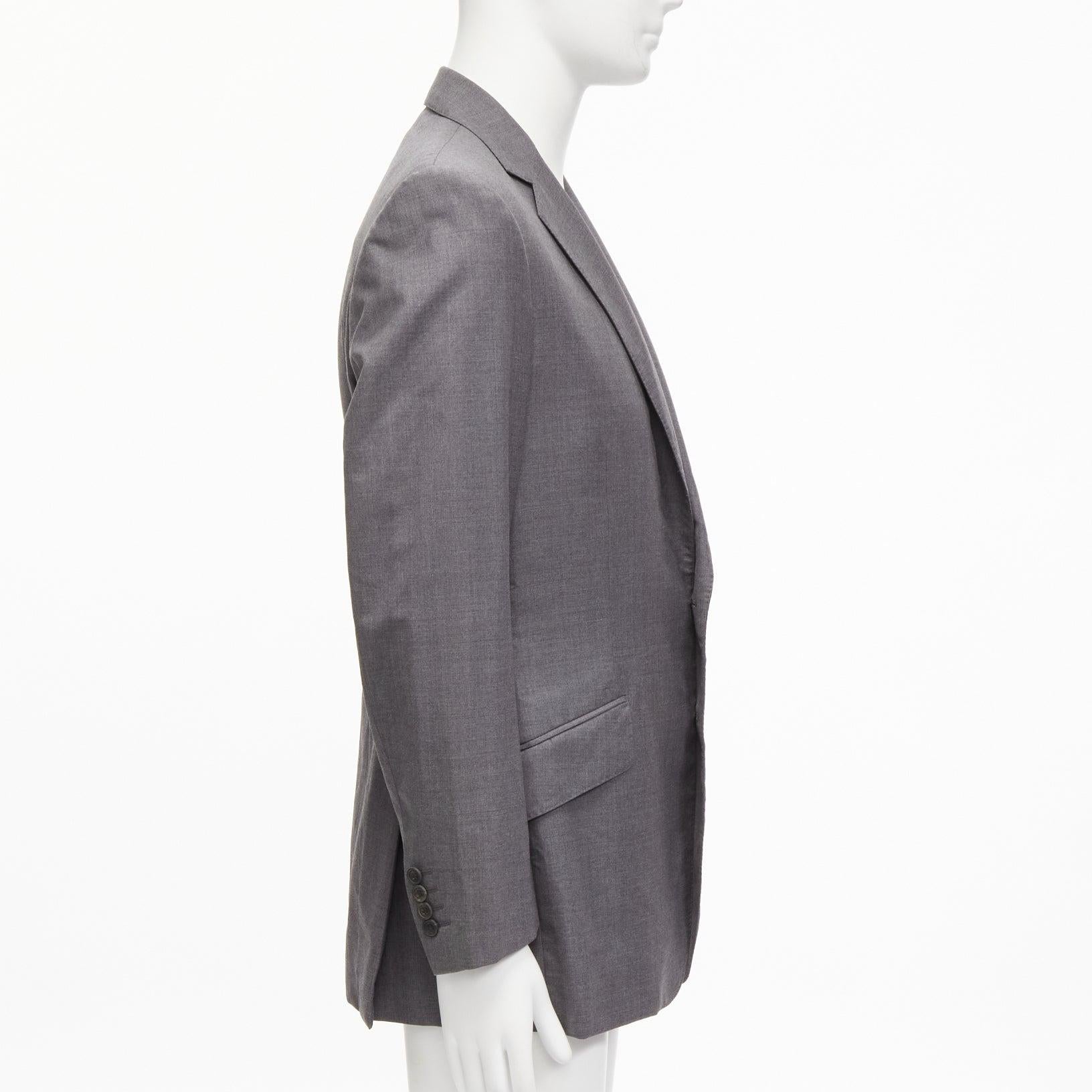 KILGOUR Saville Row grey virgin wool pink lining blazer jacket UK38 M In Excellent Condition For Sale In Hong Kong, NT