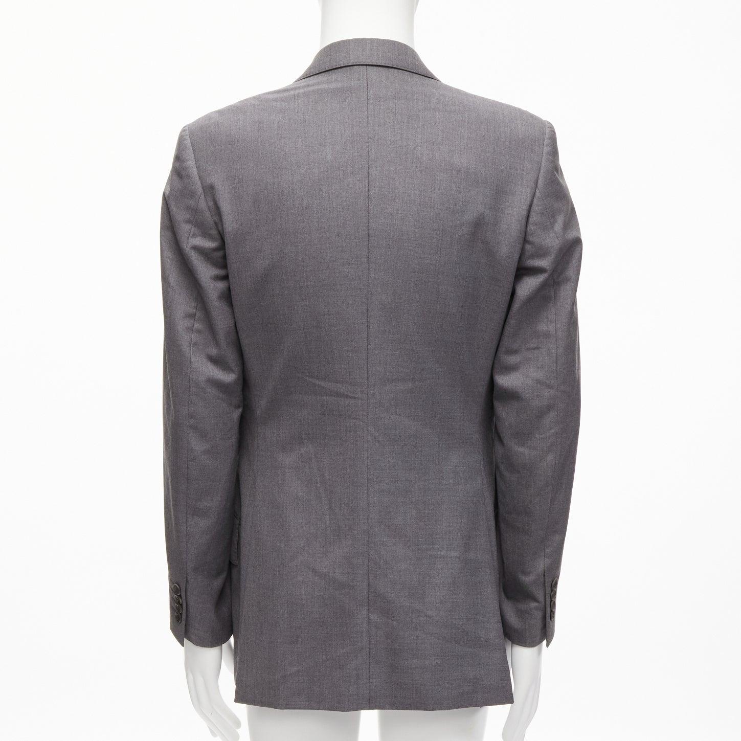 Men's KILGOUR Saville Row grey virgin wool pink lining blazer jacket UK38 M For Sale
