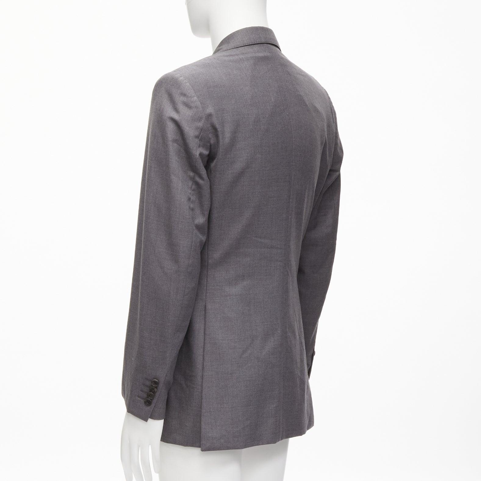 KILGOUR Saville Row grey virgin wool pink lining blazer jacket UK38 M For Sale 1