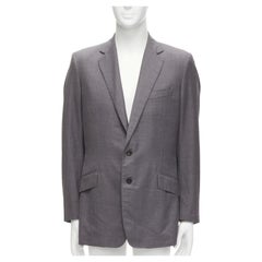 KILGOUR Saville Row Grauer Blazer aus Schurwolle mit rosa Innenfutter UK38 M