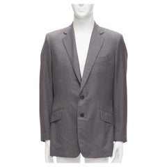 KILGOUR Saville Row chaqueta blazer gris lana virgen forro rosa UK38 M
